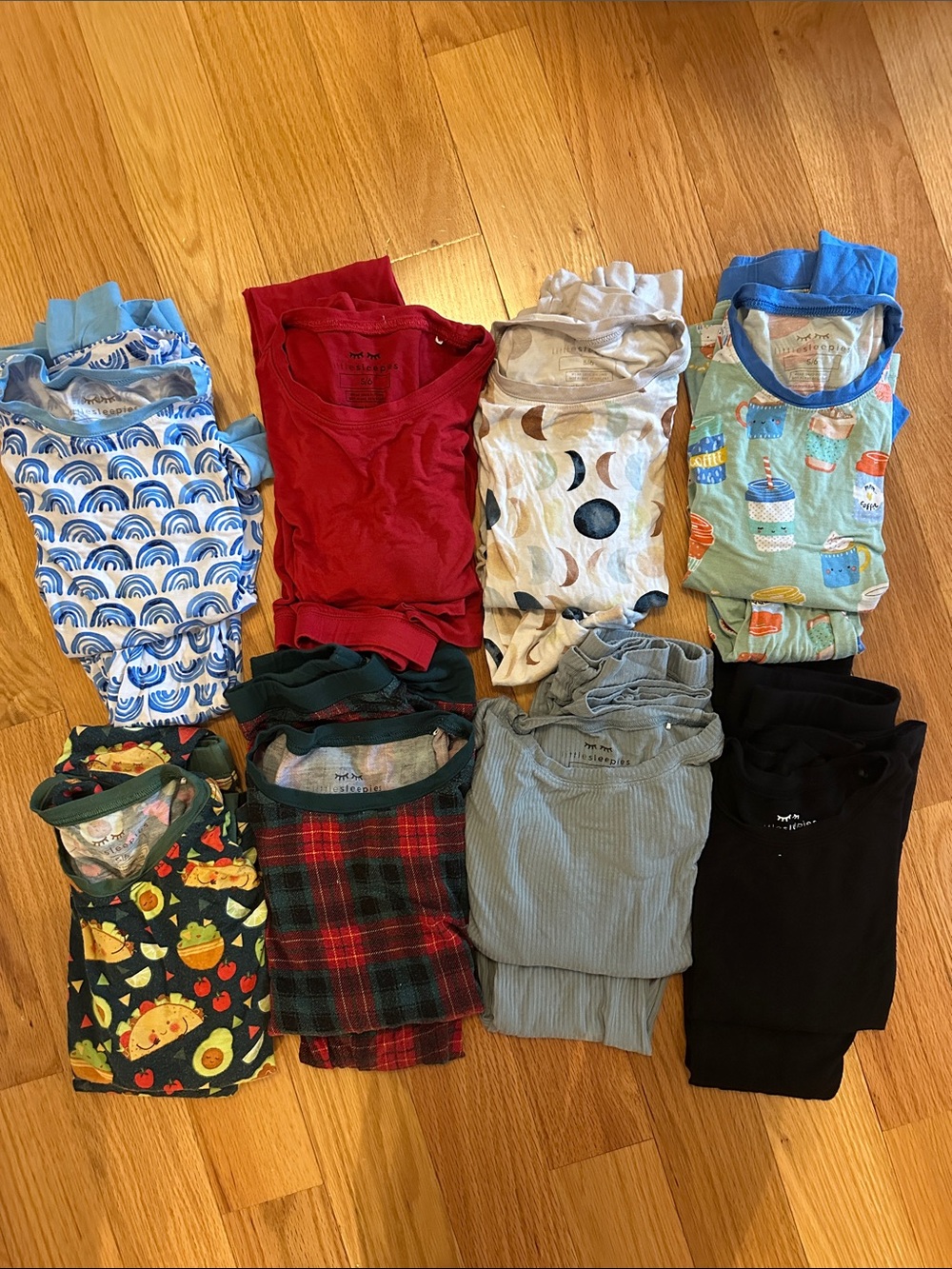 8 sets of Little Sleepies pajamas